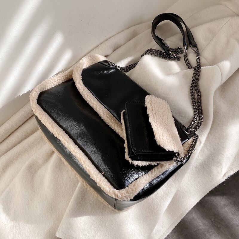 秋冬ラムヘアバッグレディース2020新しいトレンディヘアリー大容量画像-マザーストレイバッグチェーンショルダーメッセンジャーバッグ Tiancai_Wing_Bag97603959050