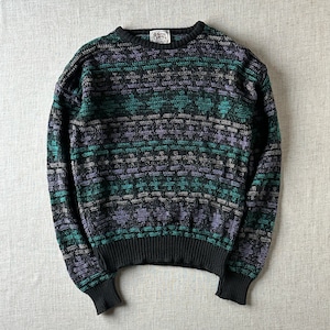 80s–90s USA Made Geometric Jacquard Knit / Unisex S-M