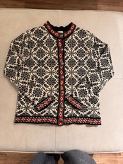 L.L.Bean Nordic Pattern Merino Wool Cardigan Made in AUSTRALIA
