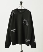 MMMM Ponte fabric with random embroidery L/S Crew (BLK) 24080M26
