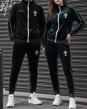 CROSS ZIP SWEAT PANTS BLACK【BB25018】