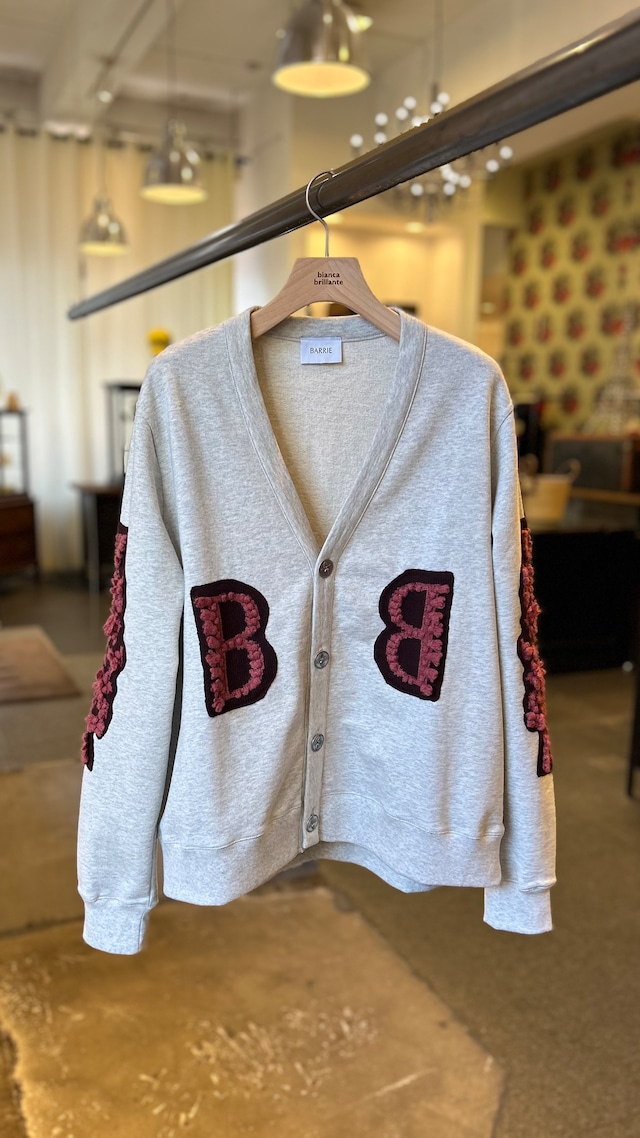 BARRIE -Cardigan in cotton with a cashmere B logo-:BAKELITE/CINDER,