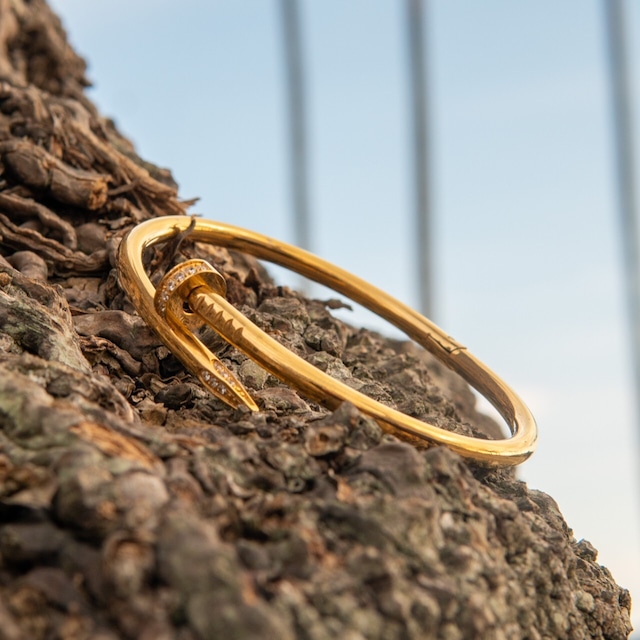 18kgp Zircon Nail  Bangle 【GOLD】