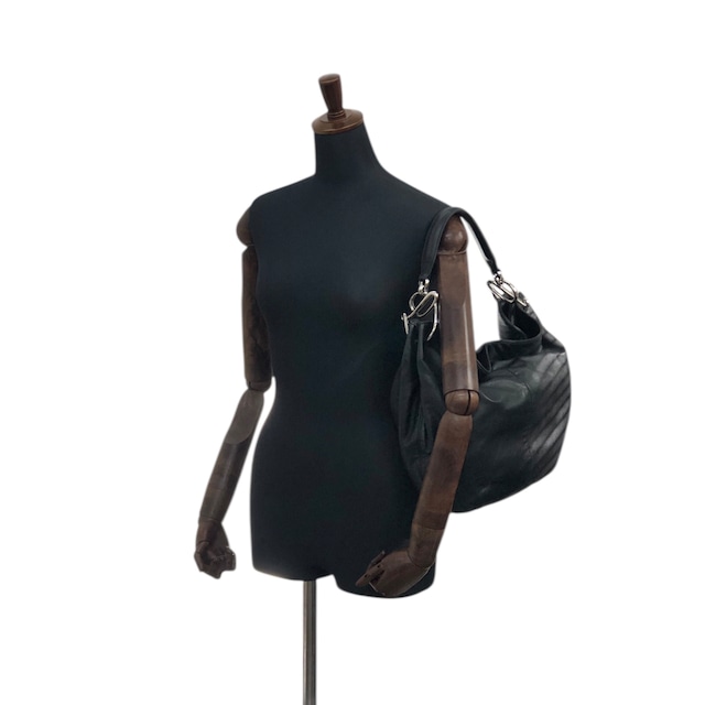 LOEWE ロエベ ショルダーバッグ ブラック ロゴ ナッパアイレ レザー ホーボーバッグ vintage ヴィンテージ オールド a5i6ns