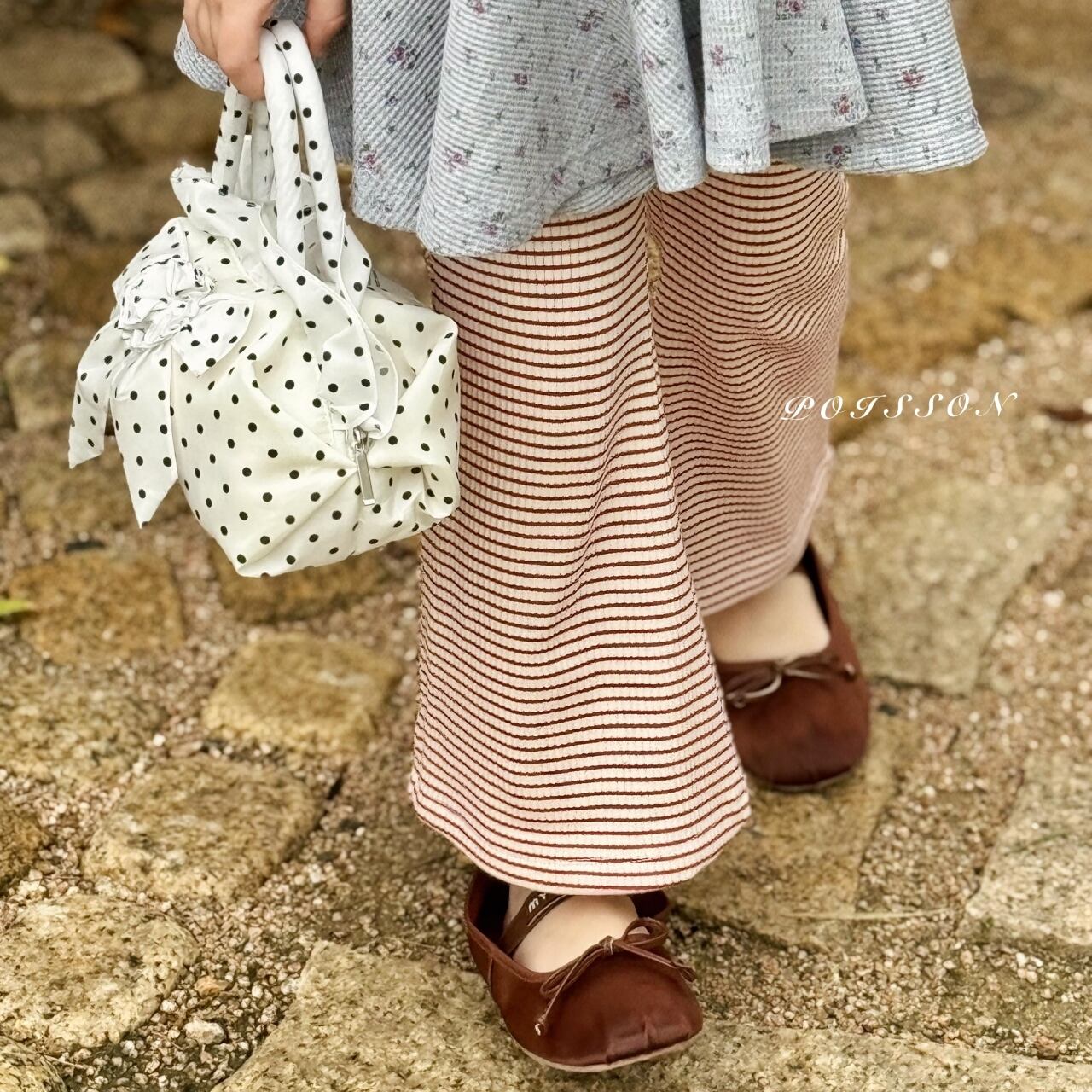 «Sold out»«ジュニアサイズあり»«poisson» ドティボーダーパンツ 2colors