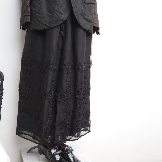 BUNON／Flower Layered Silk pants／シルクパンツ