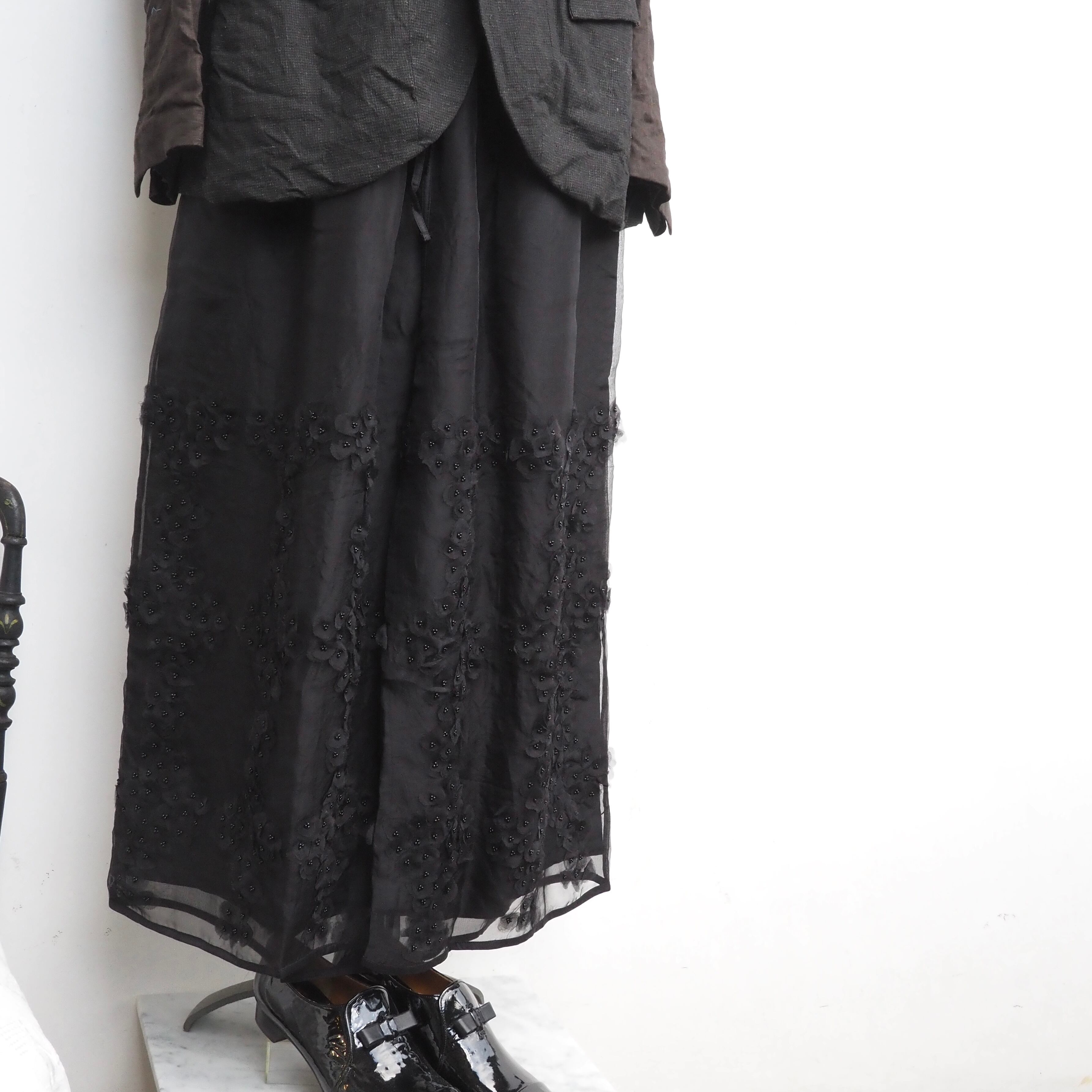 BUNON/Flower Layered Silk pants/シルクパンツ