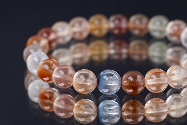 ◆一点物◆＜高品質＞ミックスサゲニティッククォーツ  ブレスレット 8mm