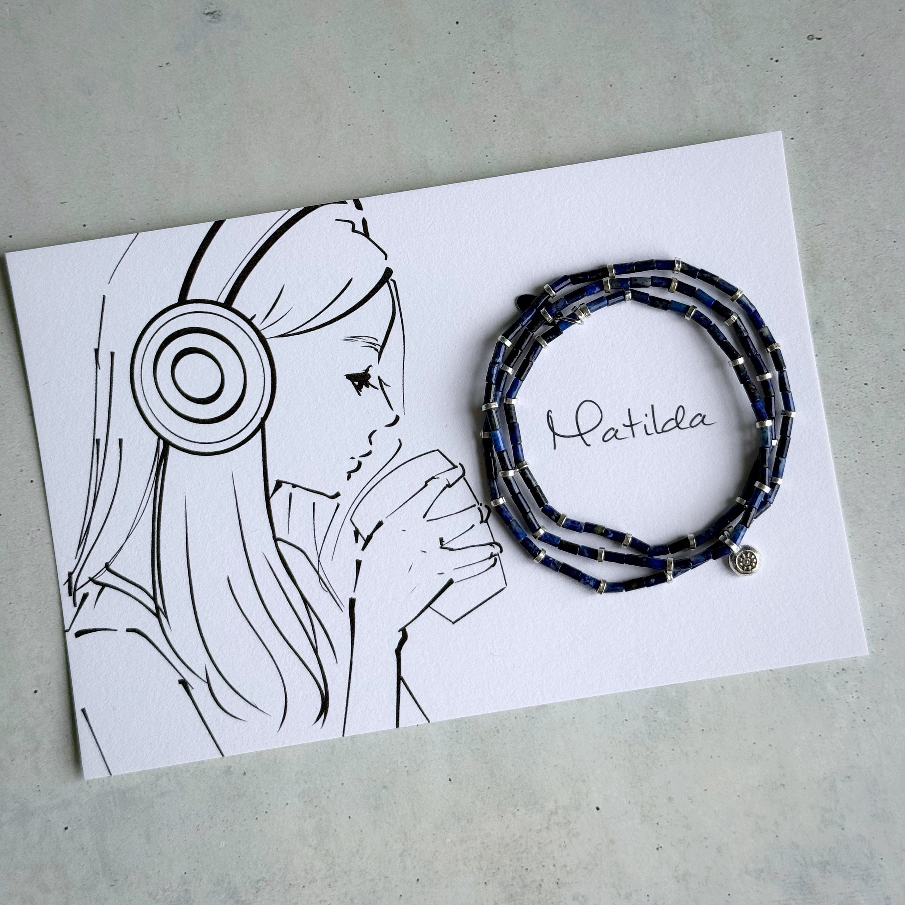 【再販】2way bracelet(ラピスラズリ×カレンシルバー)