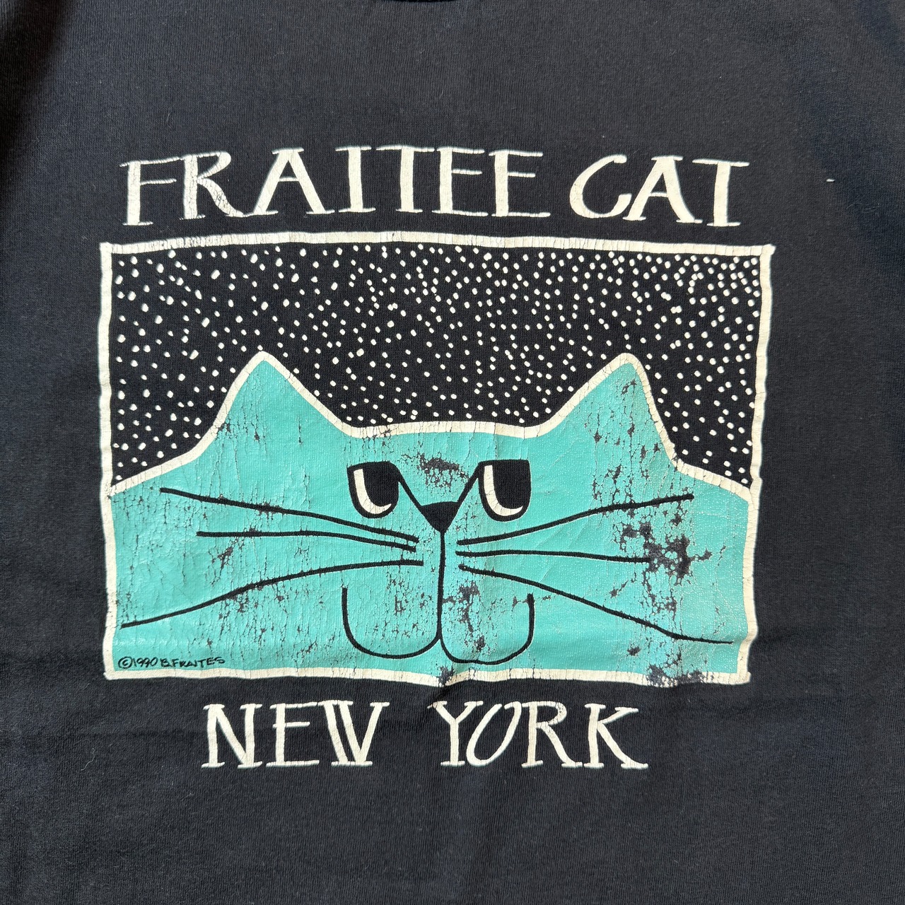 90s USA製 art TEE 猫 ネコ アート Tシャツ 古着 - 7