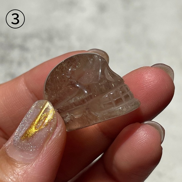 ブラジル産【ゴールデンルチル（金針水晶）】スカル3種類 鉱物 天然石 パワーストーン