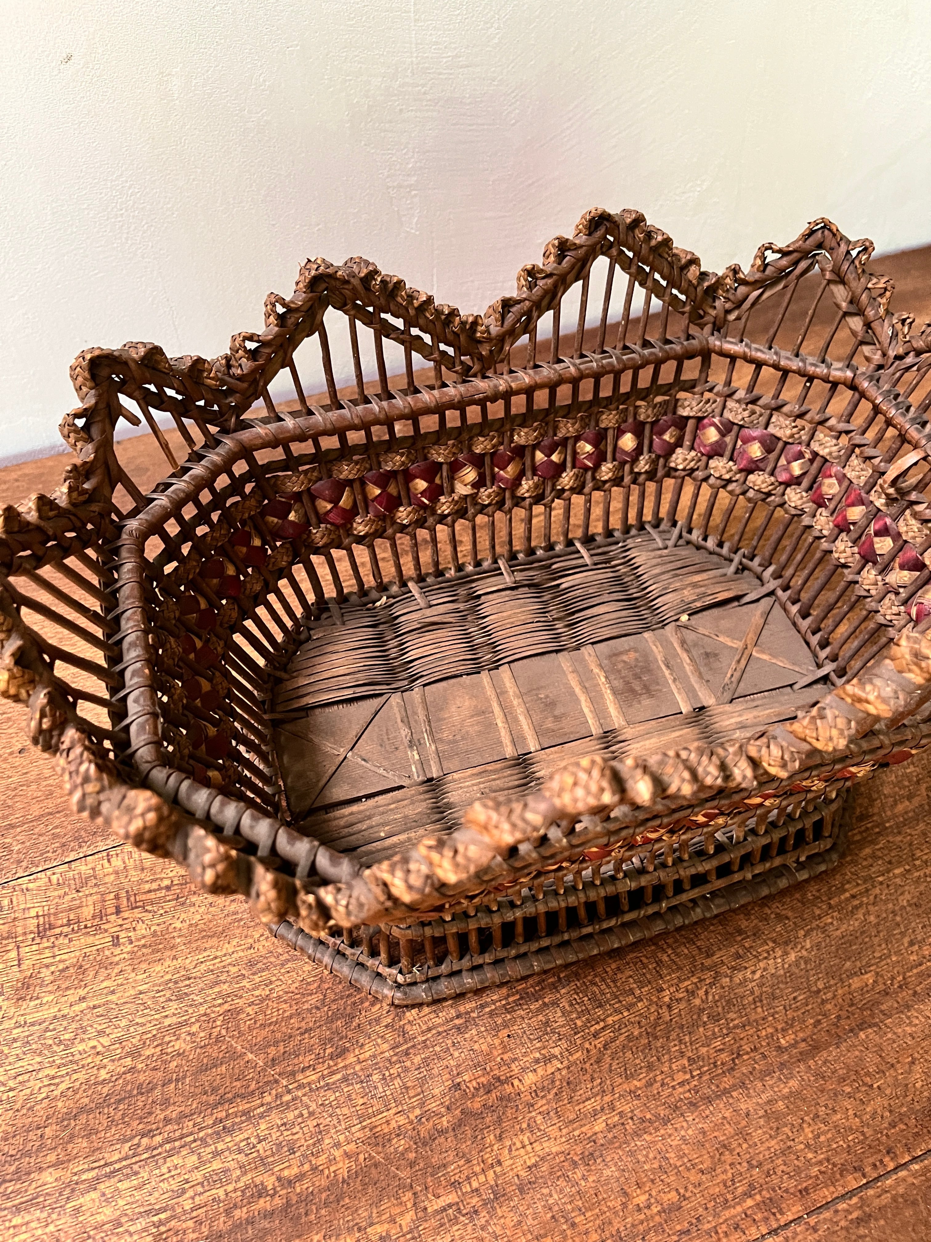 フランスアンティーク　ウィッカー製バスケット Basket Vintage France＜バスケット・フランスヴィンテージ・クラウン