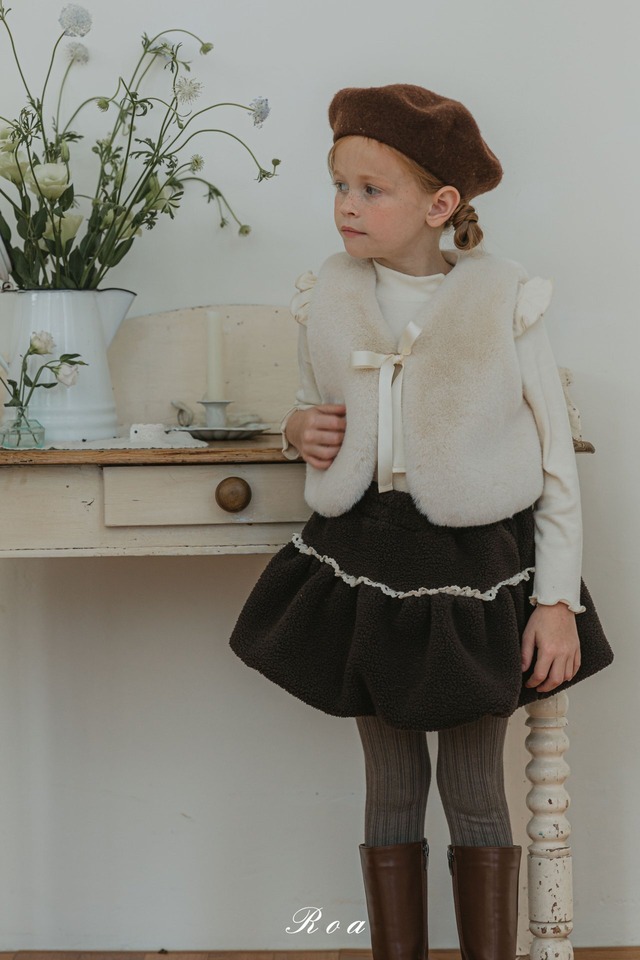 ラスト1 creamM【即納】<Roa>  Mink vest