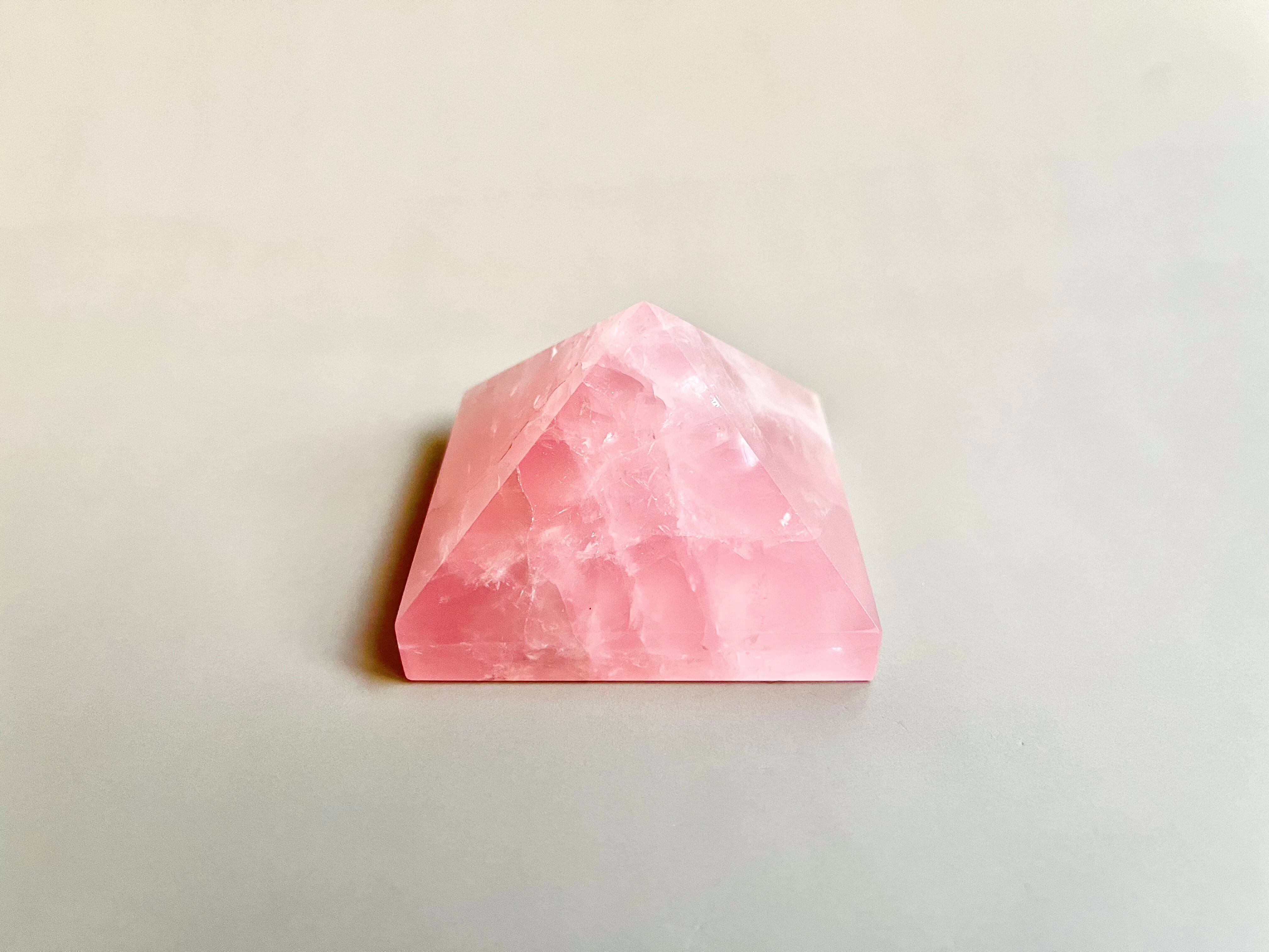 ローズクォーツピラミッド LL size☆Rose quartz pyramid LL size