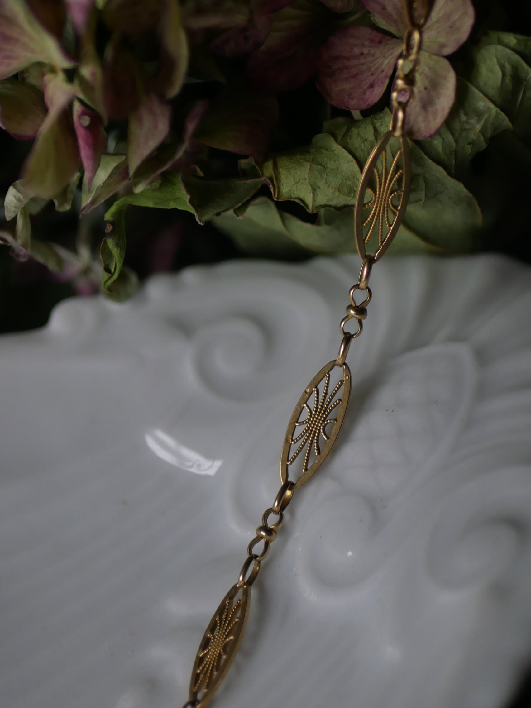 FN-03 アンティーク 18K フィリグリーネックレス フランスアンティーク