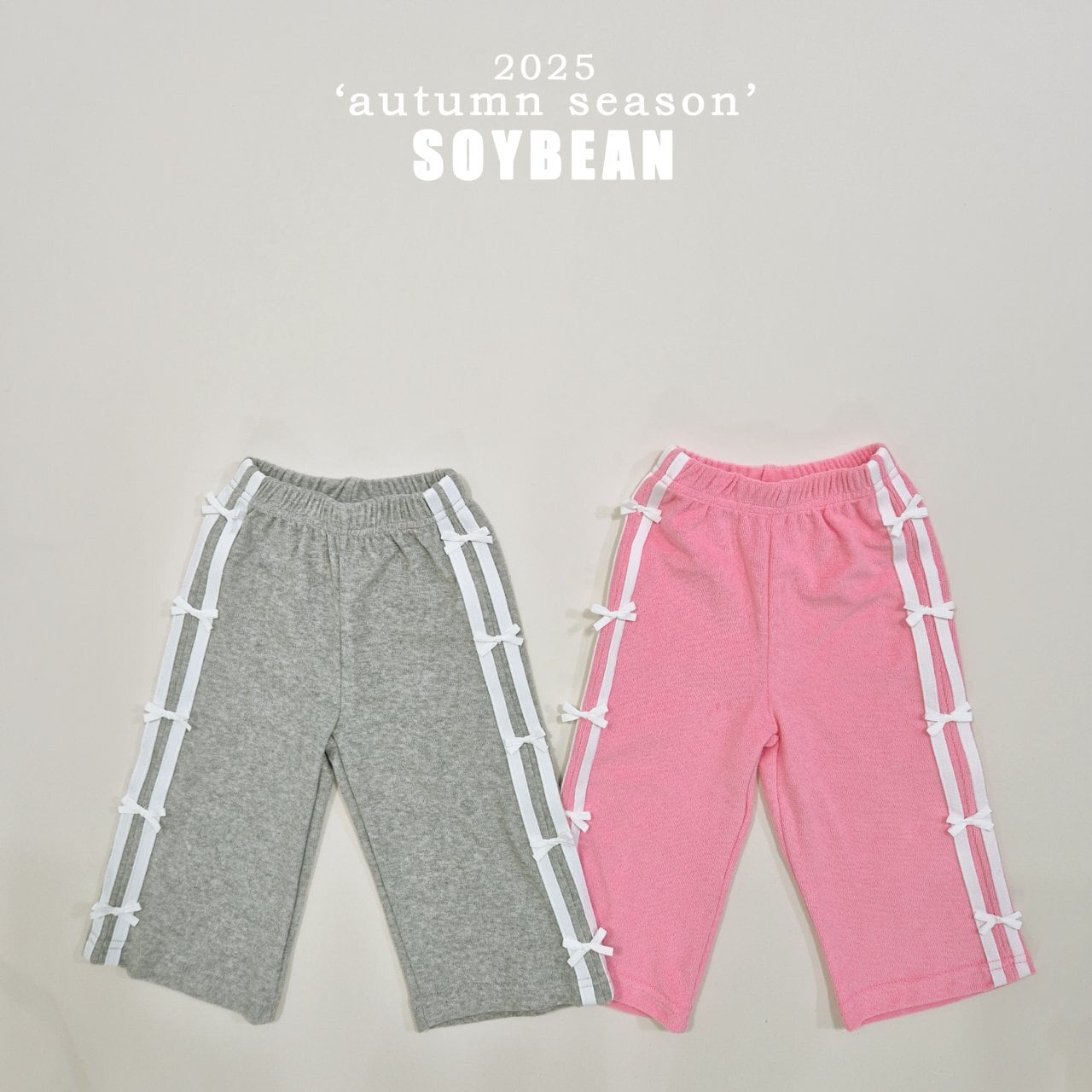 «Sold out»«ジュニアサイズあり»«soybean» リボンテリーパンツ 2colors