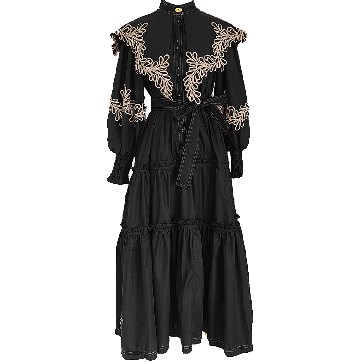 French niche lantern sleeve long skirt