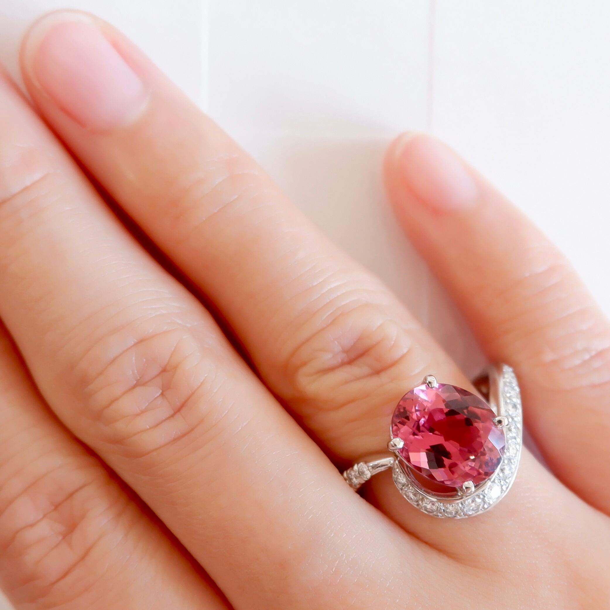 Pt900 JEWEL ADAMAS ピンクトルマリン 3.50ct ダイヤモンド 0.38 Pt900 JEWEL ADAMAS ピンクトルマリン 3.50ct ダイヤモンド 0.38