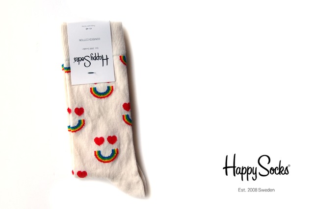 ハッピーソックス｜happy socks｜クルー丈カジュアルソックス｜Happy Rainbow Sock｜10117078