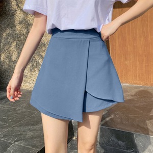 スカート ミニ レディース 送料無料 ハイウエスト インナーパンツ付き 春夏 134997