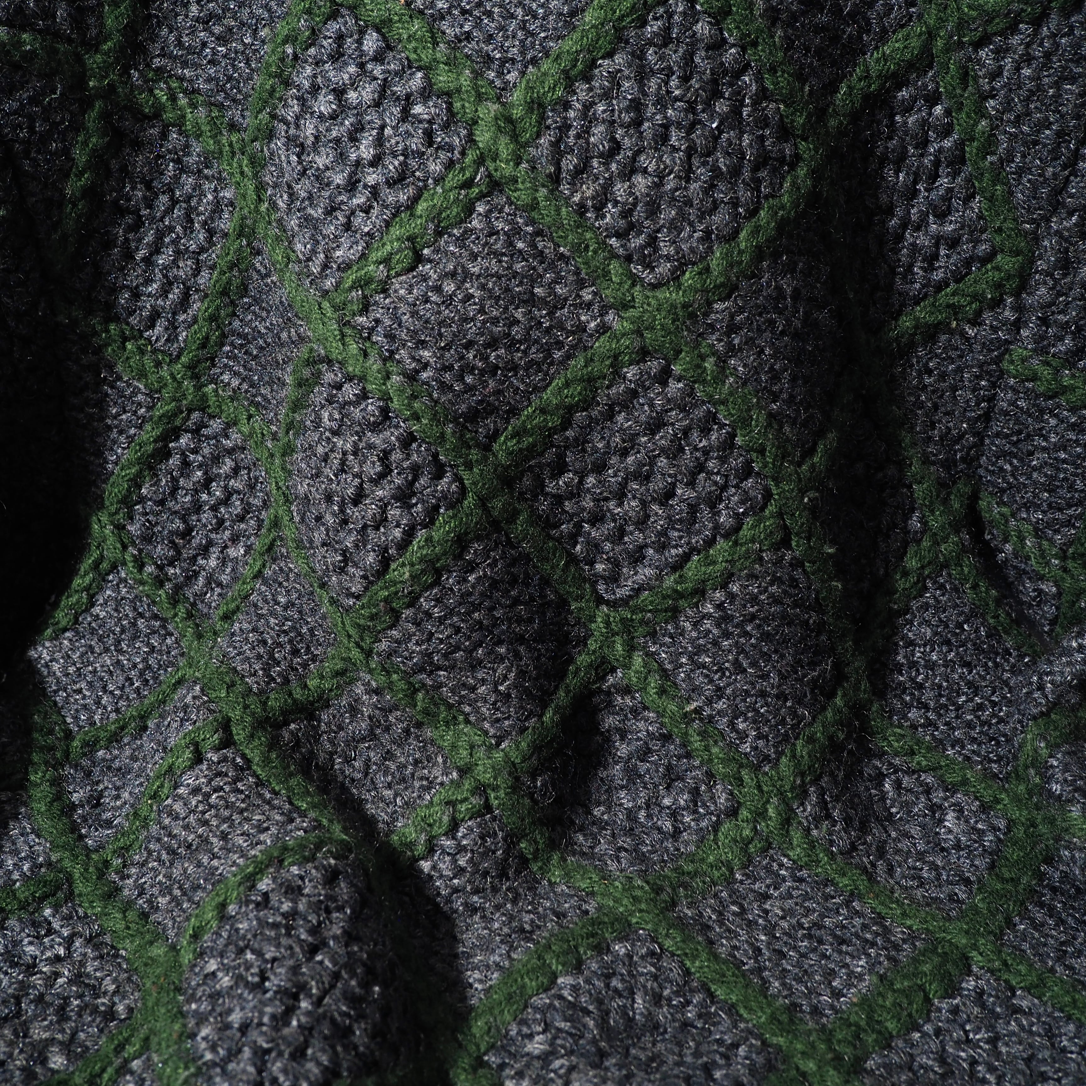 " Lawton " 3D net pattern vintage loose hand knit