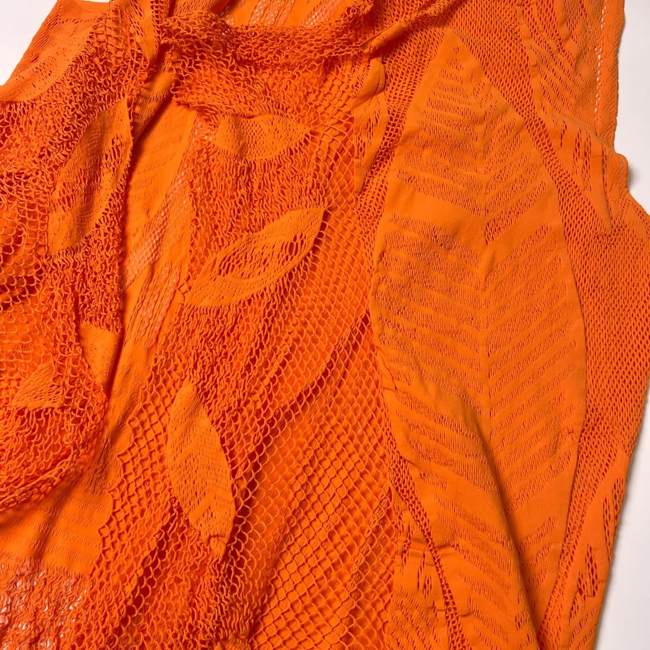 HIROKO BIS ヒロコビス ボタニカルデザイン ノースリーブ ライトジャケット ベスト 9/オレンジ/切り絵/ナイロン