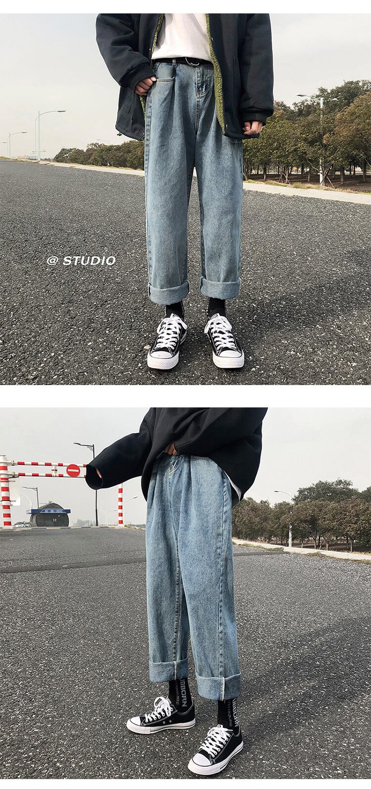 全1色 デニム パンツ ストレート カジュアル 無地 おしゃれ