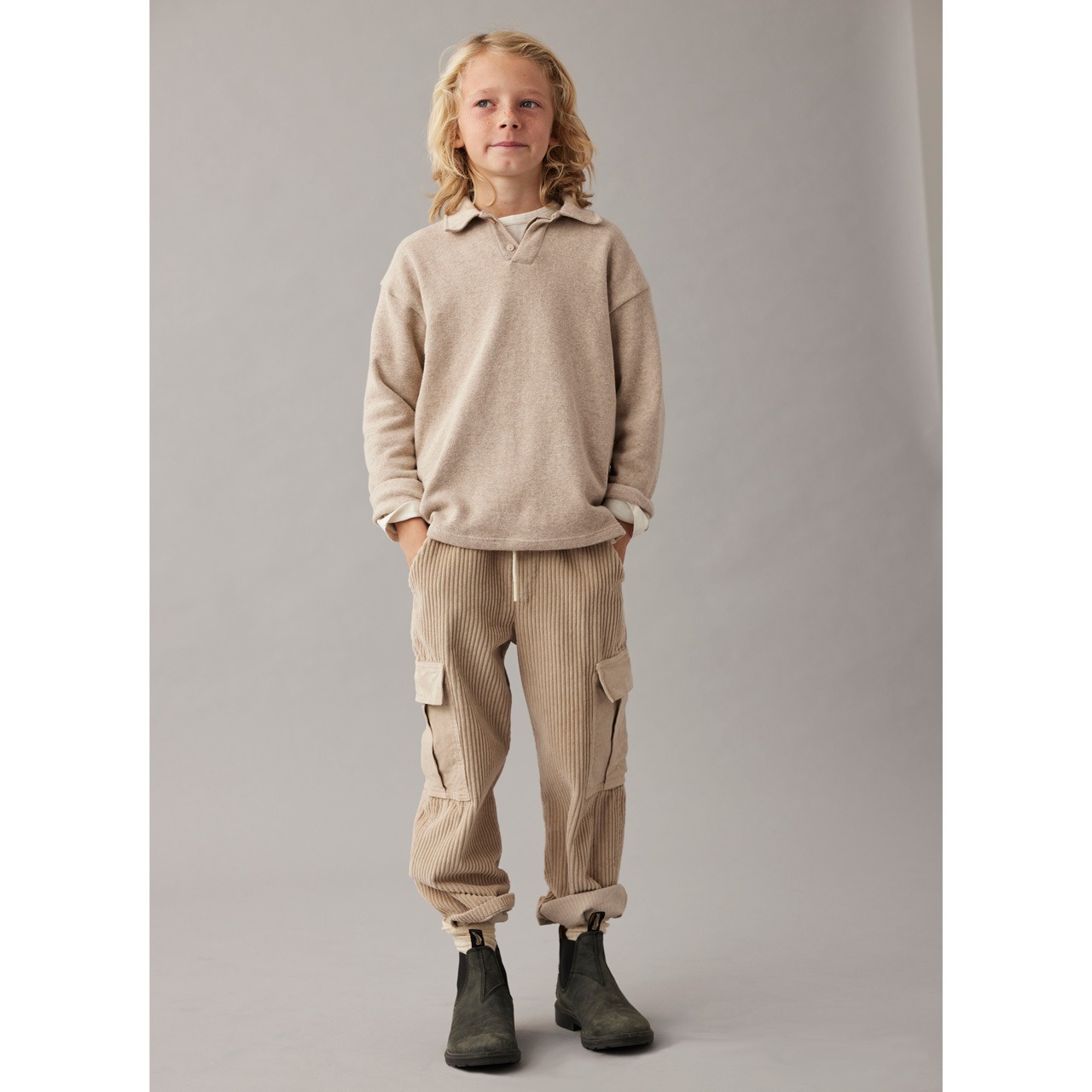 ＜COZMO＞ポロカラー ニット Sweater Timor (Navy) - 5
