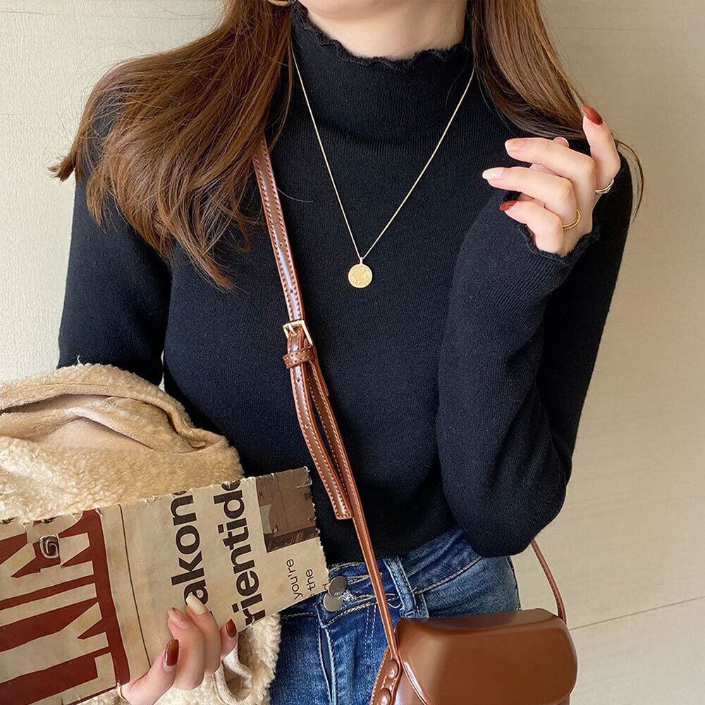 ハイネック ニット 裏起毛 レディース 秋冬 韓国 きれいめ シンプル 大人 カジュアル 暖かい 防寒 保温 厚手 トップス インナー 大人可愛い 大人女子