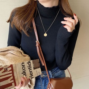 ハイネック ニット 裏起毛 レディース 秋冬 韓国 きれいめ シンプル 大人 カジュアル 暖かい 防寒 保温 厚手 トップス インナー 大人可愛い 大人女子