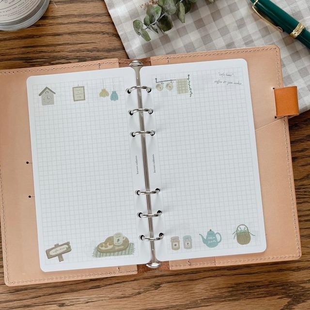 バイブルサイズ『ちょっとひといきしませんか？』方眼メモリフィル