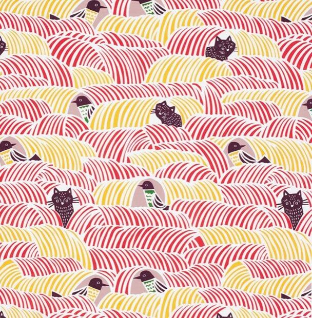 ねこととり【ピンク】お弁当風呂敷