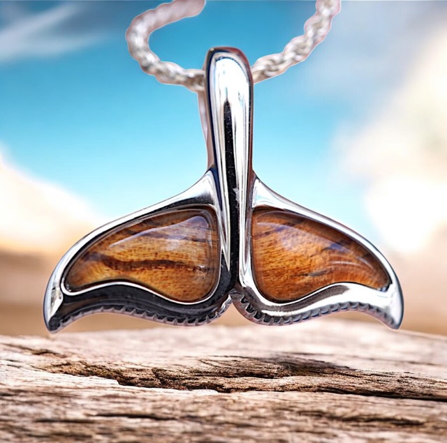 コアウッド　ホエールテールネックレス  ハワイアンジュエリー ホエールテール テール シルバー925 ペンダントヘッド ネックレス コアウッド ペンダントヘッド 【チェーン別売】 プレゼント ラッピング レディース メンズ 送料無料 クジラ 鯨 くじら 鯨の尻尾 lei-pep1089