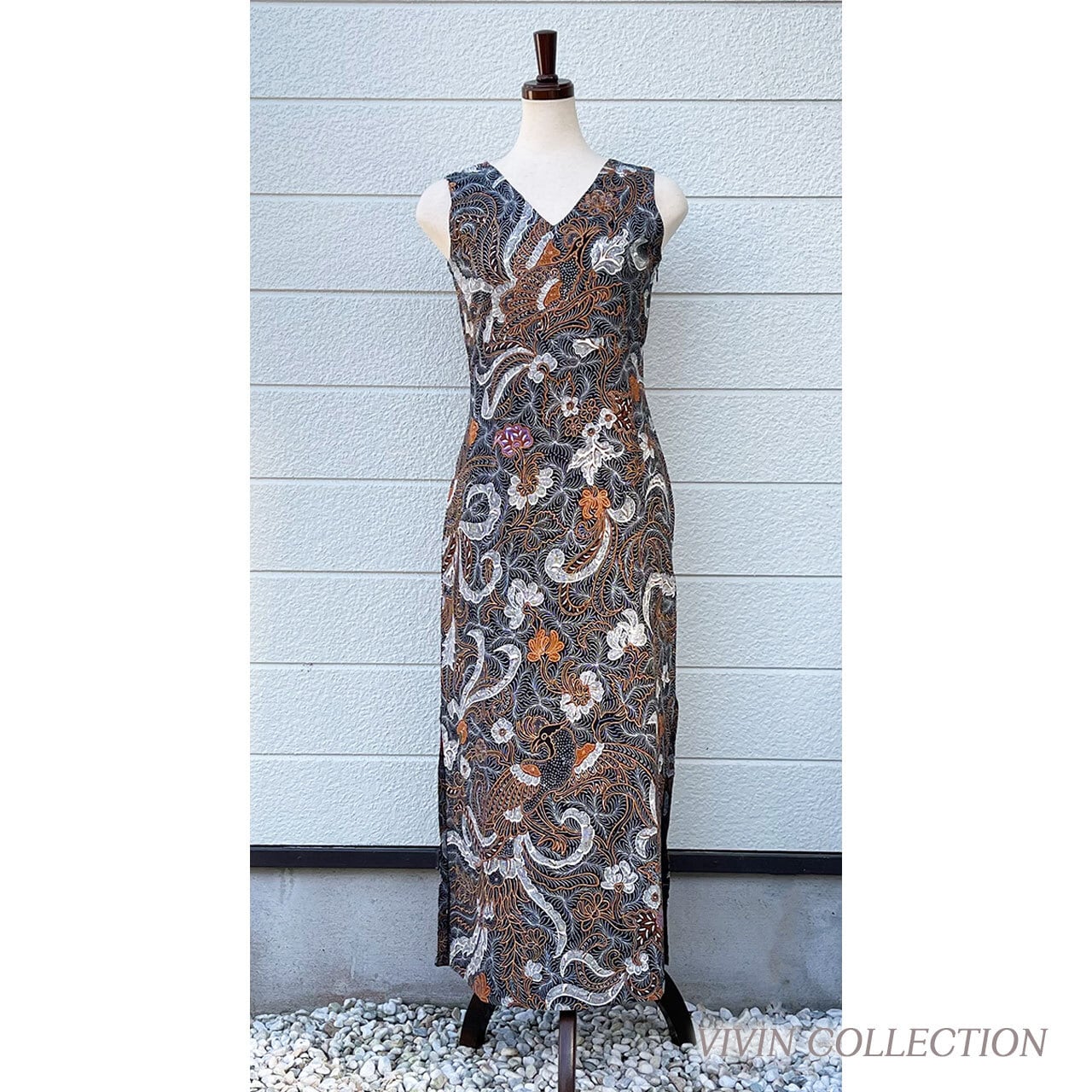 フラワー刺繍 Vネック マキシドレス 000000000865_d4V7ewY.jpg