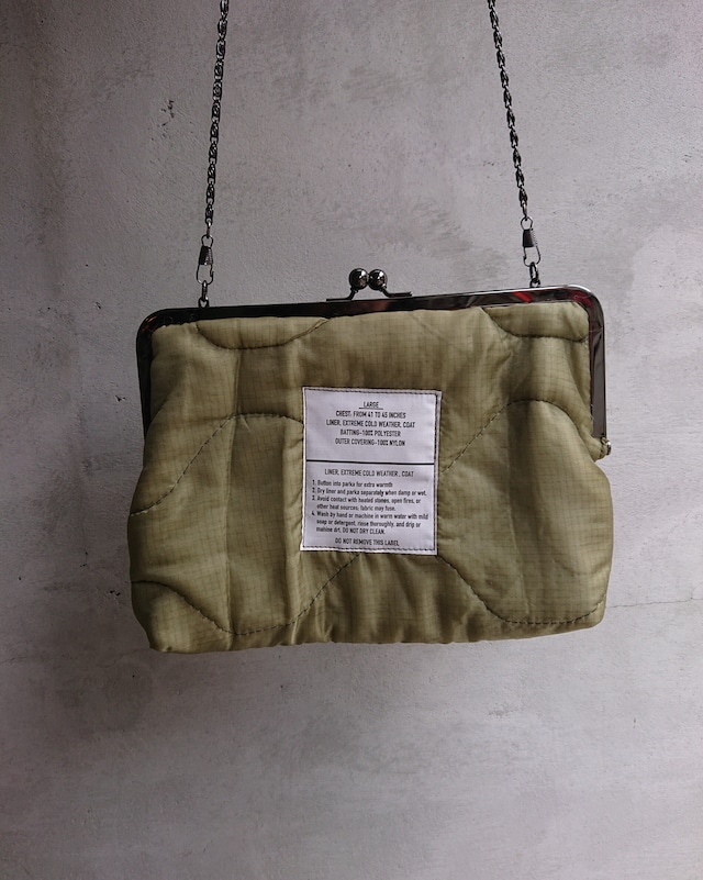 AUTHEN "UPCYCLED LINER CLASP BAG" Olive Color