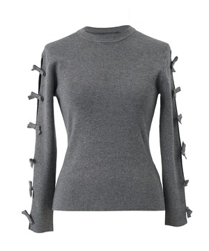 オープンリボンニット Ariii グレー | Cygne 