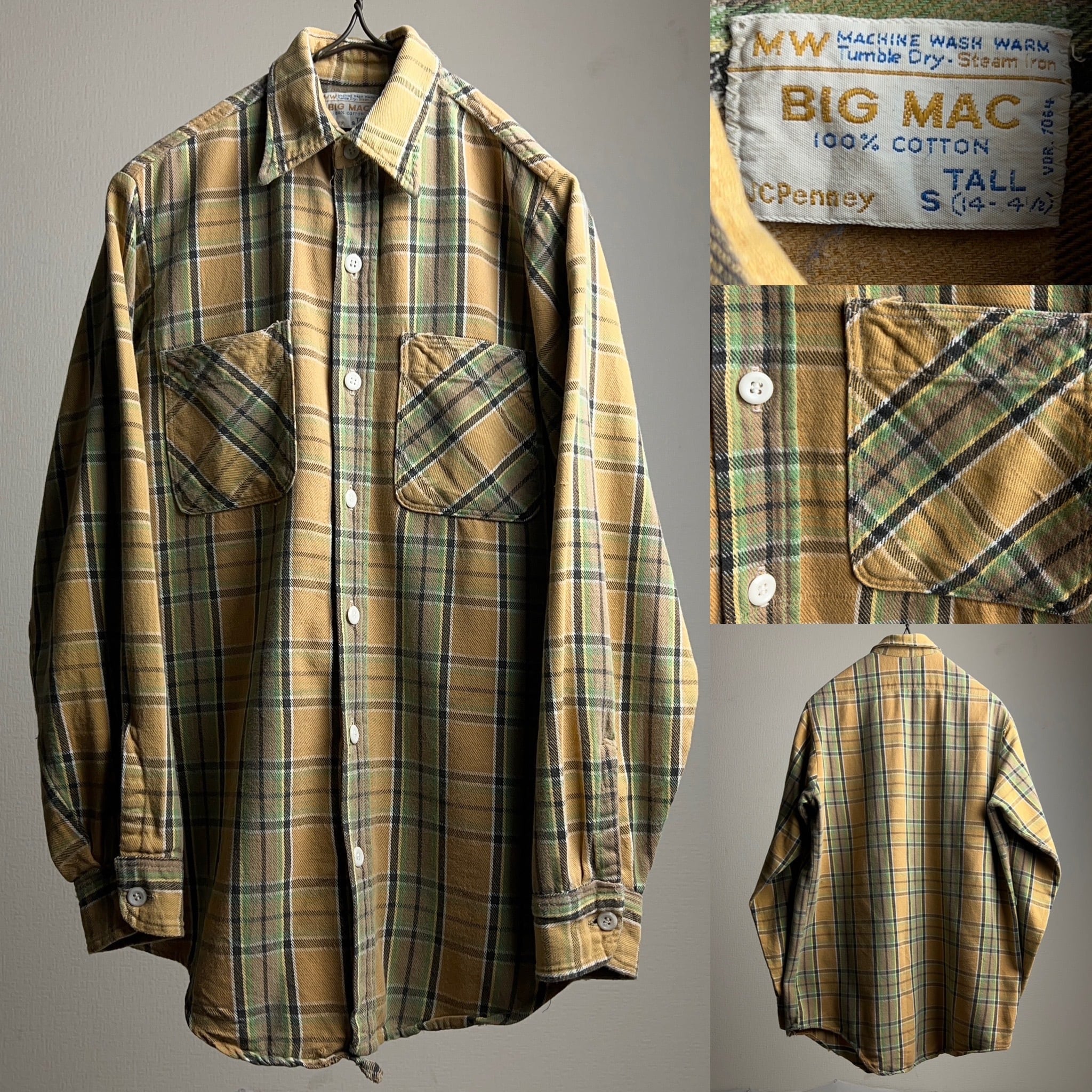 BIGMAC 70s フランネルシャツ 希少カラー USA製肩幅52 - シャツ