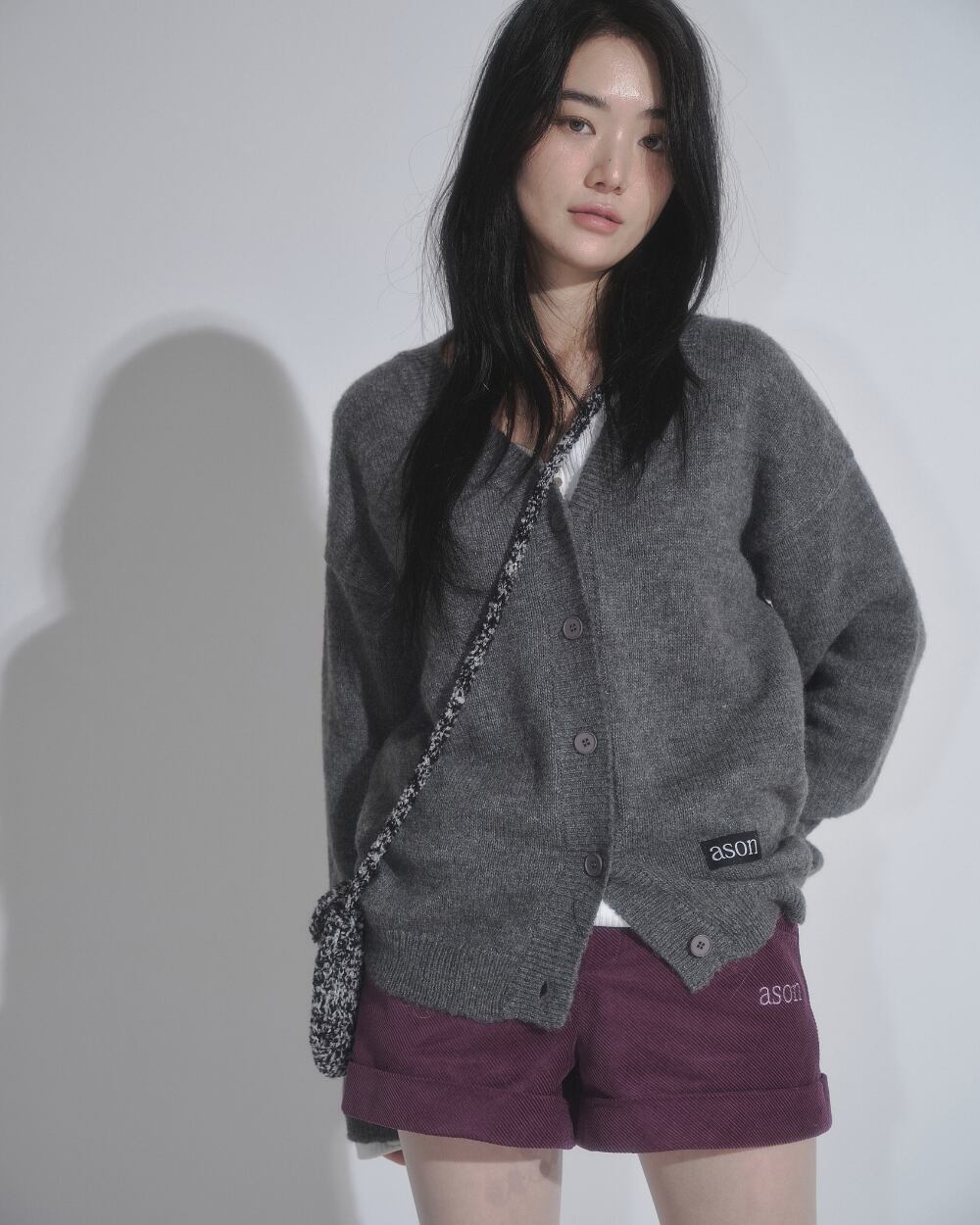 as”on] HAPPER CARDIGAN / GRAY 正規品 韓国ブランド 韓国通販 韓国