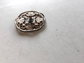 19世紀 フランス 2.6c 金の蘭と心臓型の葉と透かし彫りメタルボタン アンティーク