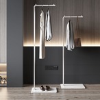 ハンガーラック L字型 ポールハンガー 大理石ベース スタンド式 洋服掛け モダン ミニマル おしゃれ 省スペース コンパクト インテリア