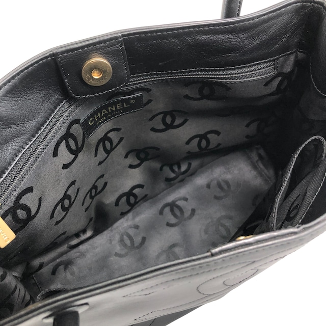 CHANEL シャネル トートバッグ ブラック ココマーク レザー トリプルココ vintage ヴィンテージ オールド k6gcrx
