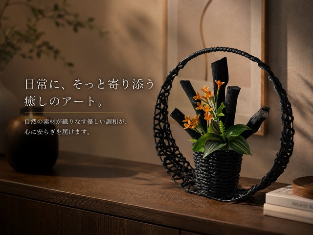 紀州備長炭 インテリア 『月華炭』Type A 置物 30cm オブジェ 消臭 調湿