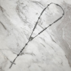 DOLCE&GABBANA silver rosary necklace