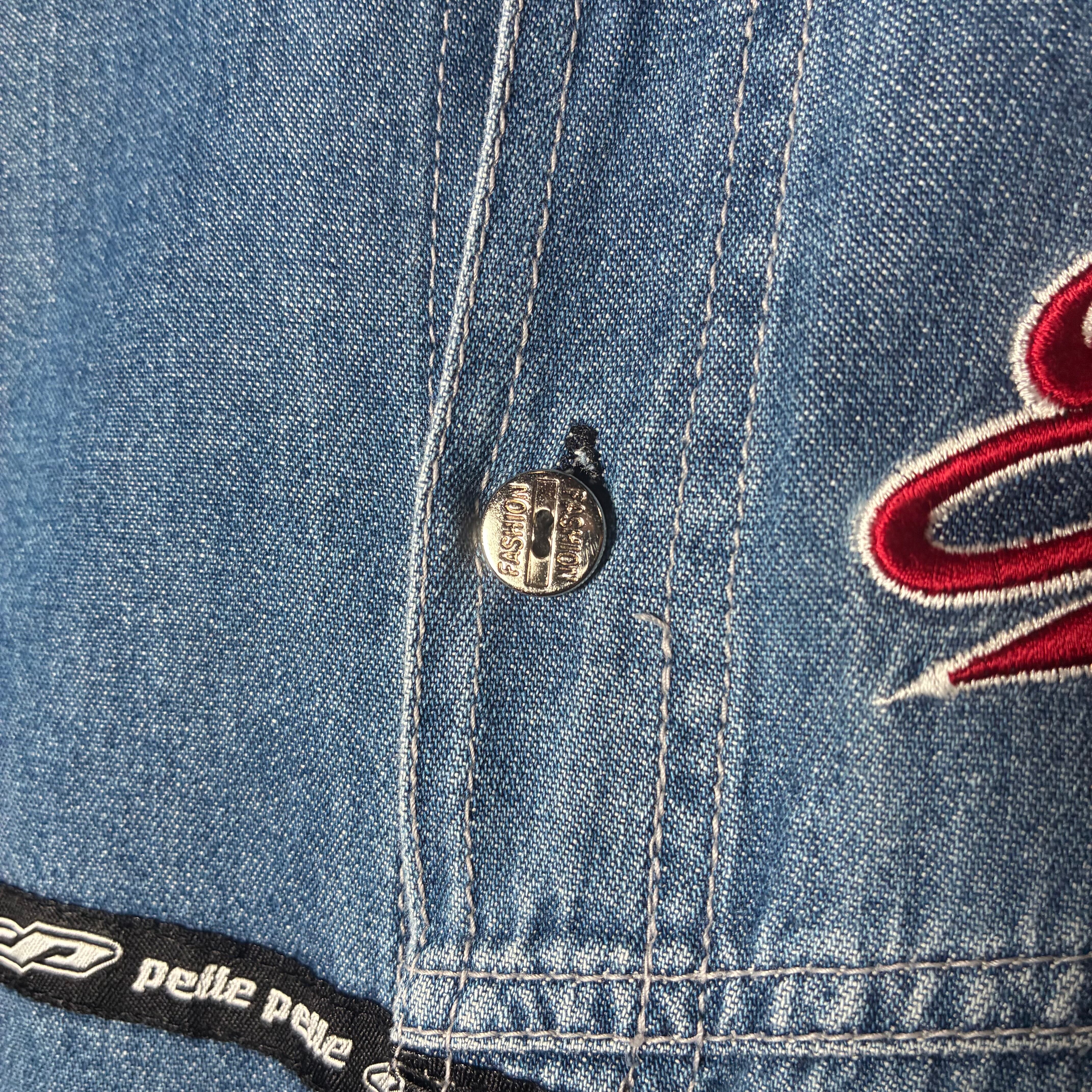 PELLE PELLE デニムシャツ L/Sシャツ ペレペレ 刺繍 ストリート XL
