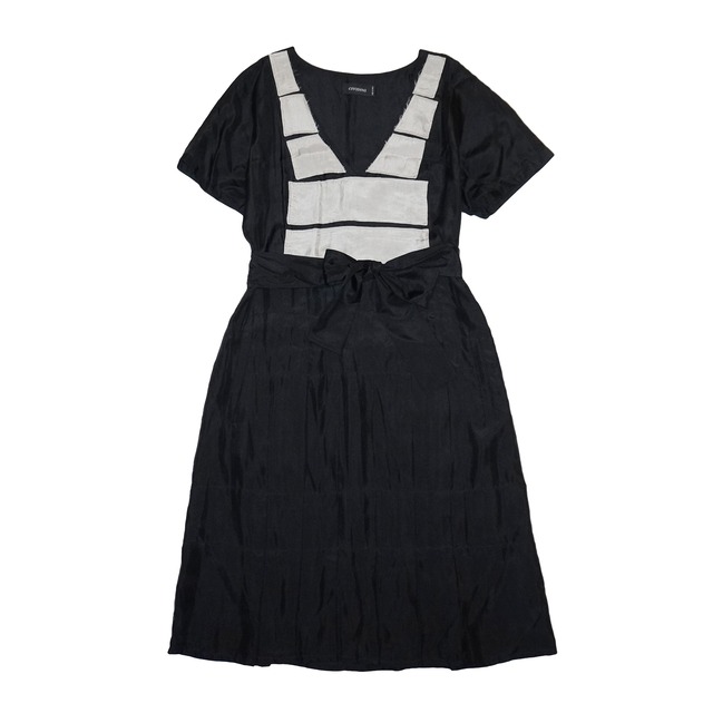 cividini   front patch   silk black dress