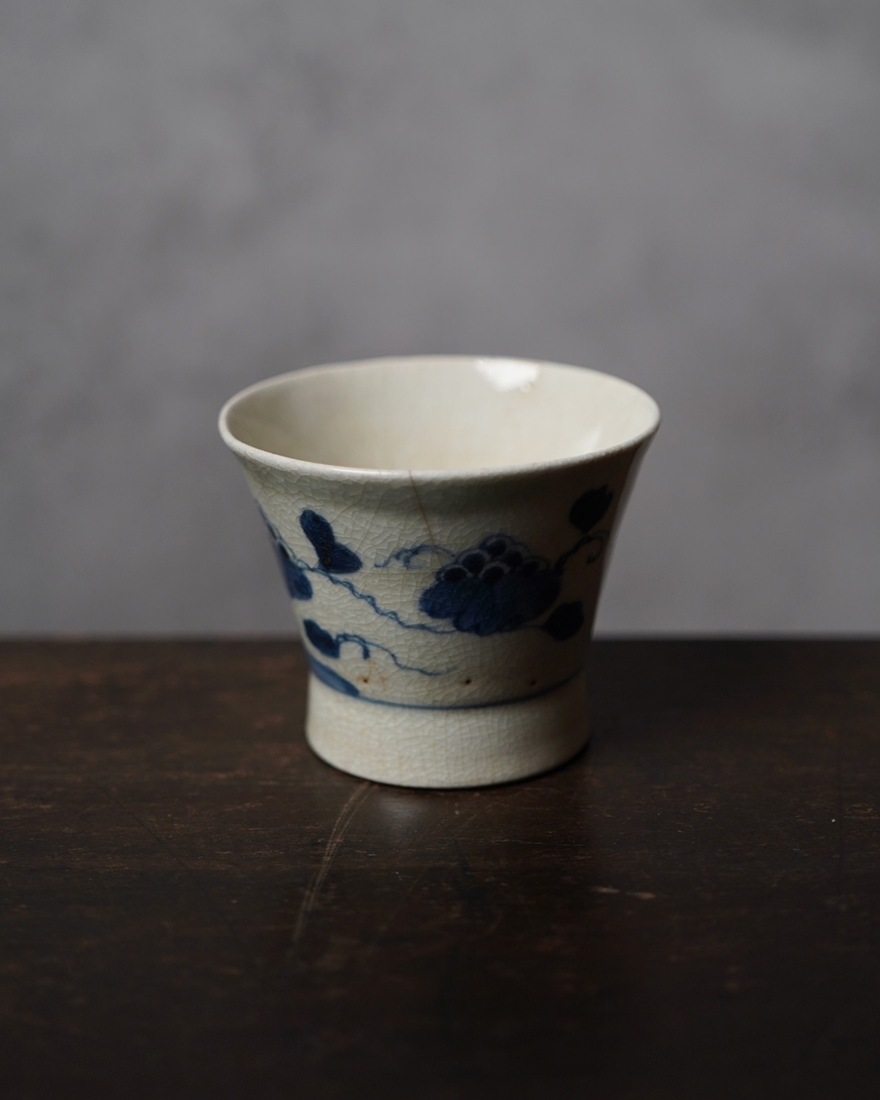 広東型猪口　古伊万里　山葡萄　B　/　江戸後期