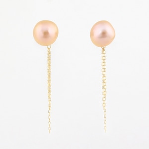 Natural color pearl 2way pierce 〈apricot〉