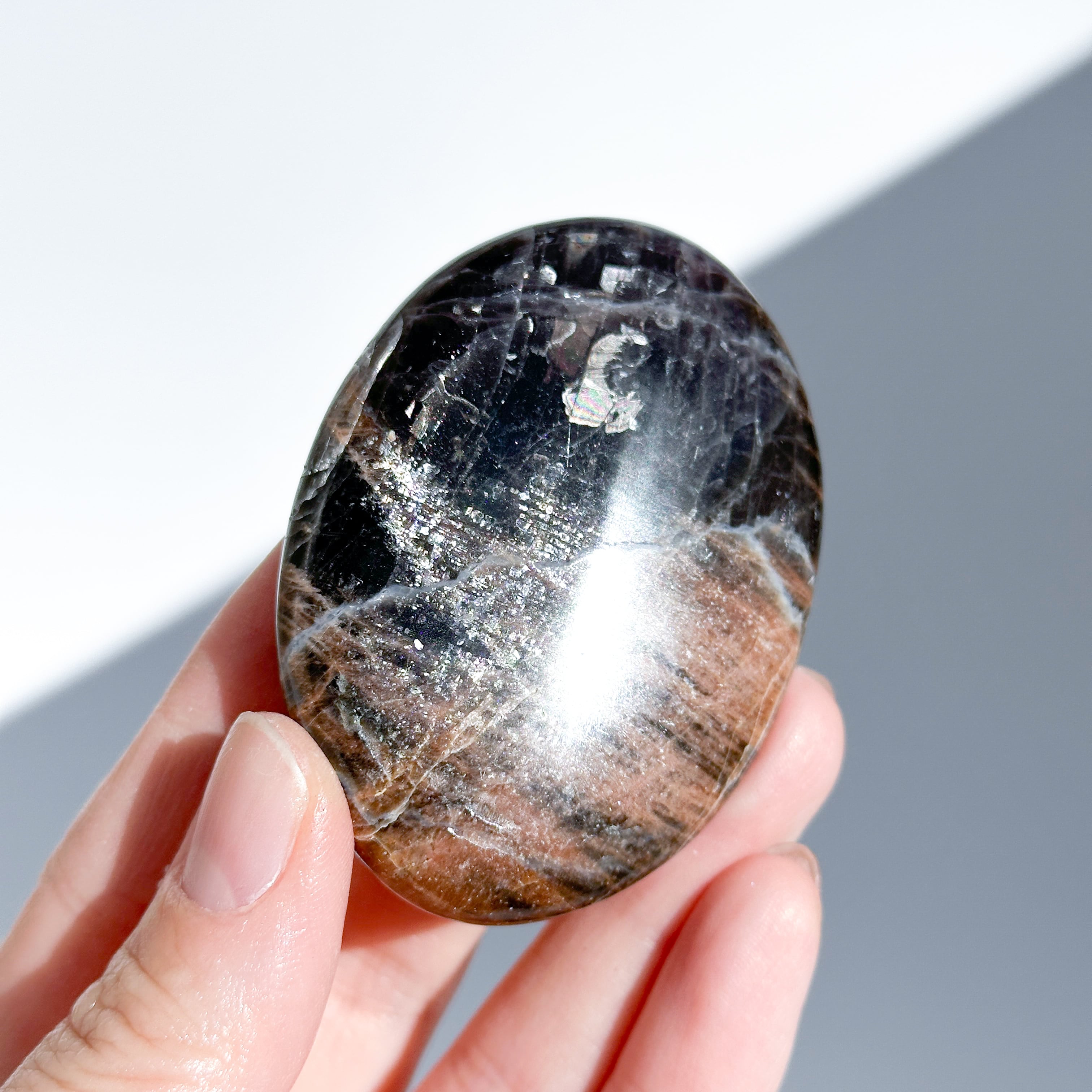ブラックムーンストーン パームストーン12◇ Black Moonstone ◇天然石