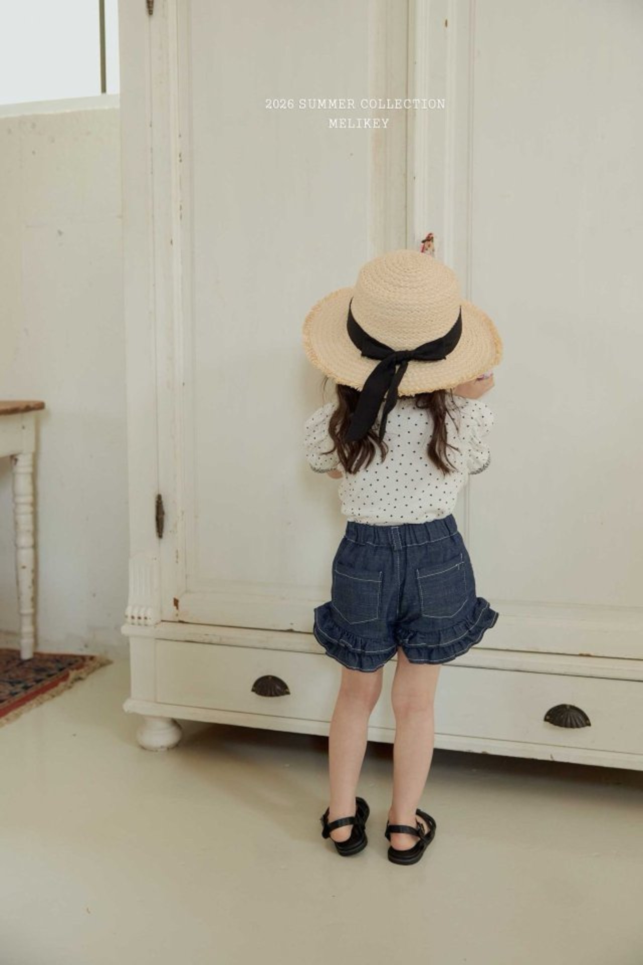 [MELIKEY] Tutu Frill Shorts (raw denim) (JS/JM) / [미라이키] 투투프릴반바지(생지) (JS/JM)