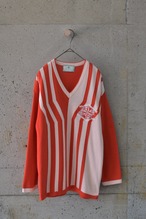Red and white knit